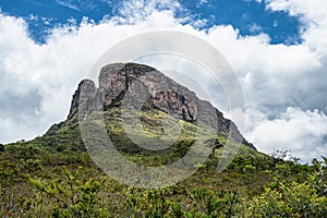 Hiking trail to Aguas Claras waterfall in Vale do Capao, Chapada Diamantina, Palmeiras, Bahia, Brazil photo