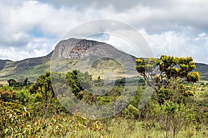 Hiking trail to Aguas Claras waterfall in Vale do Capao, Chapada Diamantina, Palmeiras, Bahia, Brazil photo