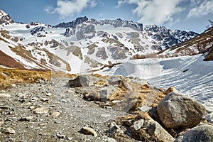 Hiking trail to Cerro Esfinge near Ushuaia, Argentina photo