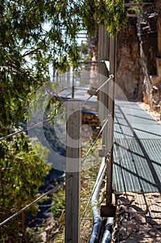 Hiking trail to Colgante bridge (Puente Colgante El Saltillo) over Almanchares river