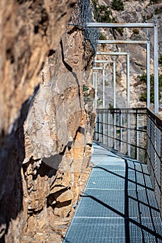 Hiking trail to Colgante bridge (Puente Colgante El Saltillo) over Almanchares river