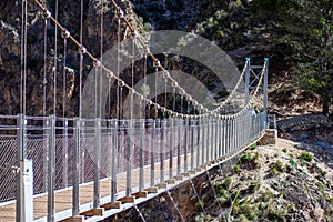 Hiking trail to Colgante bridge (Puente Colgante El Saltillo) over Almanchares river