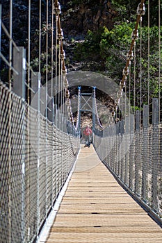 Hiking trail to Colgante bridge (Puente Colgante El Saltillo) over Almanchares river