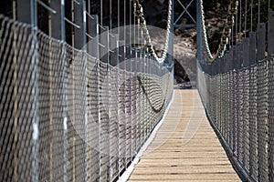 Hiking trail to Colgante bridge (Puente Colgante El Saltillo) over Almanchares river