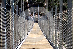 Hiking trail to Colgante bridge (Puente Colgante El Saltillo) over Almanchares river