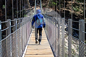 Hiking trail to Colgante bridge (Puente Colgante El Saltillo) over Almanchares river