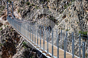 Hiking trail to Colgante bridge (Puente Colgante El Saltillo) over Almanchares river