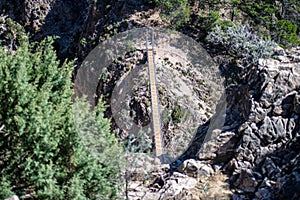 Hiking trail to Colgante bridge (Puente Colgante El Saltillo) over Almanchares river