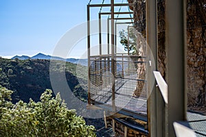 Hiking trail to Colgante bridge (Puente Colgante El Saltillo) over Almanchares river photo