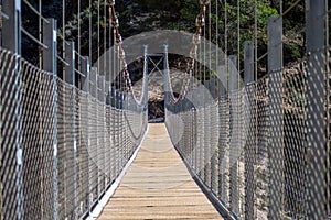 Hiking trail to Colgante bridge (Puente Colgante El Saltillo) over Almanchares river photo