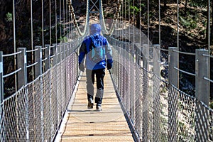 Hiking trail to Colgante bridge (Puente Colgante El Saltillo) over Almanchares river photo