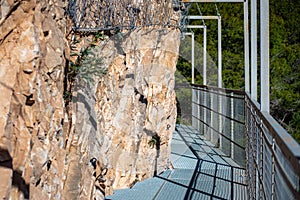 Hiking trail to Colgante bridge (Puente Colgante El Saltillo) over Almanchares river photo