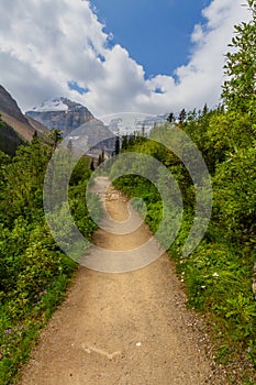 Hiking trail to Plain of Six Glaciers. Alberta, Canada