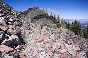 Hiking trail to the top of Black Butte, close to Shasta Mountain, Siskiyou County, Northern California