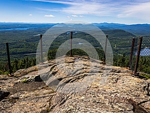 hiking trail to the top of Mont Orford in the Eastern Townships. view of Mount Howl\'s head photo