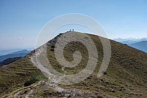 Hiking trail on top of the mountain. Tatra, Slovakia