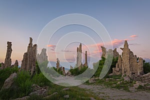 Hiking trail through Tufa at Mono Lake California