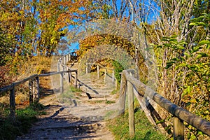 Hiking trail village Vitt near Kap Arkona, Ruegen in Germany