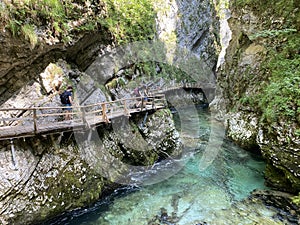 Hiking trail through Vintgar Gorge or Bled Gorge - Bled, Slovenia Triglav National Park - Wanderweg durch die Vintgar-Schlucht