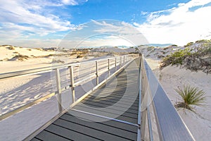 Hiking Trail Through The White Sands Of New Mexico