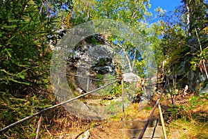 Hiking trail in Zittau Mountains