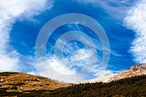 Hiking under the blue sky