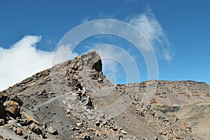 Hiking the volcanic Crater on Mount Kilimanjaro, Tanzania