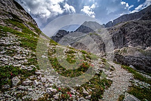 The hiking way at Kanin Mountain