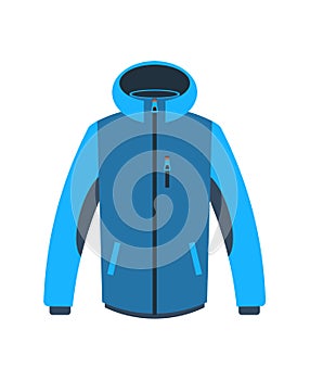 Hiking winter jacket isolated vector icon
