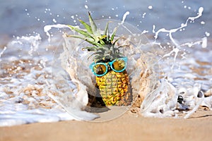 Hilarious Pineapple With Personality in the Ocean in Maui