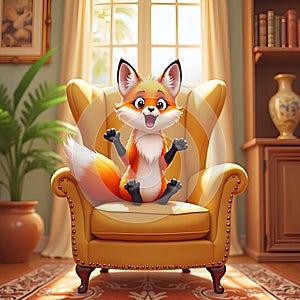 Hilariously Stunned Fox â Adorable Surprise Expression, Generative AI photo