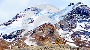 Hilda Peak and Boundery Peak in the Columbia Icefields in Jasper National Park, Alberta, Canada