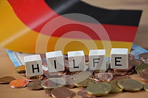 Hilfe - german word for help photo