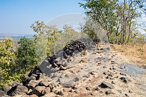 Hill with Basal Column Rock Formations India