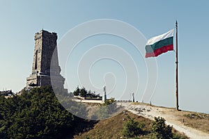 Hill with Bulgarian monument Shipka Liberty day Historical memorial