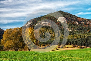 Hill Cerenova rock in Chocske mountains in region Liptov at Slovakia