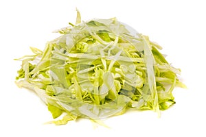 Hill chopped cabbage isolated on white background