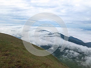 Hill and cloud on top of the mountain at Chaing mai