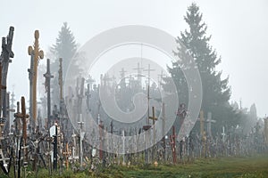 Hill of Crosses Kryziu kalnas, a famous site of pilgrimage in northern Lithuania