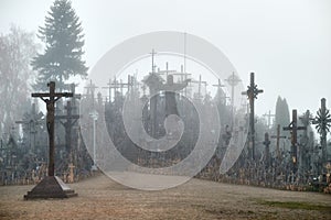 Hill of Crosses Kryziu kalnas, a famous site of pilgrimage in northern Lithuania