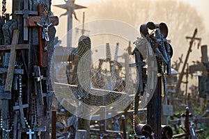 Hill of Crosses Kryziu kalnas, a famous site of pilgrimage in northern Lithuania