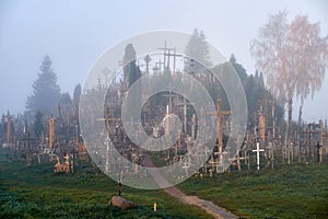 Hill of Crosses Kryziu kalnas, a famous site of pilgrimage in northern Lithuania