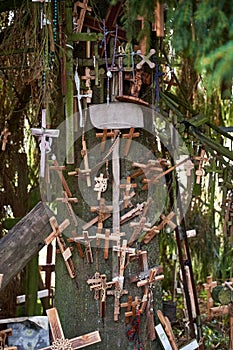 Hill of Crosses Kryziu kalnas, a famous site of pilgrimage in northern Lithuania