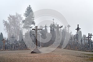 Hill of Crosses Kryziu kalnas, a famous site of pilgrimage in northern Lithuania