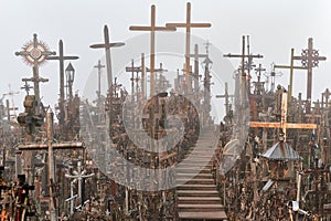 Hill of Crosses Kryziu kalnas, a famous site of pilgrimage in northern Lithuania