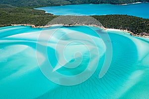 Hill Inlet from the air over Whitsunday Island - swirling white sands and blue green water
