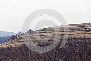 Hill landscape and agriculture fields