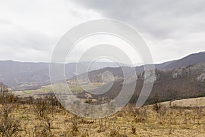 Hill landscape and agriculture fields