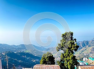 Hill mountain view clear blue sky