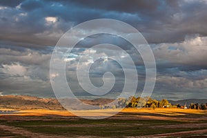 Hill near Hume Lake in sunset light